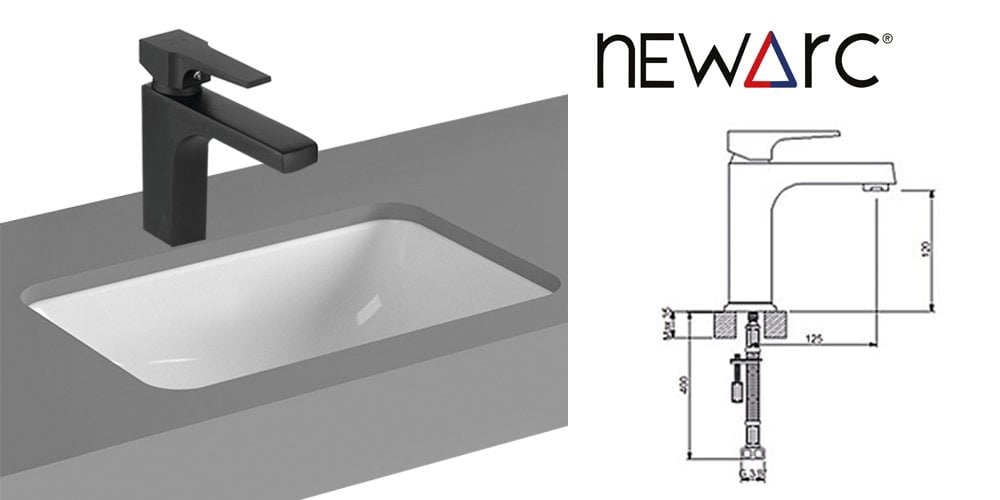 Newarc Aqua Lavabo Bataryası Black